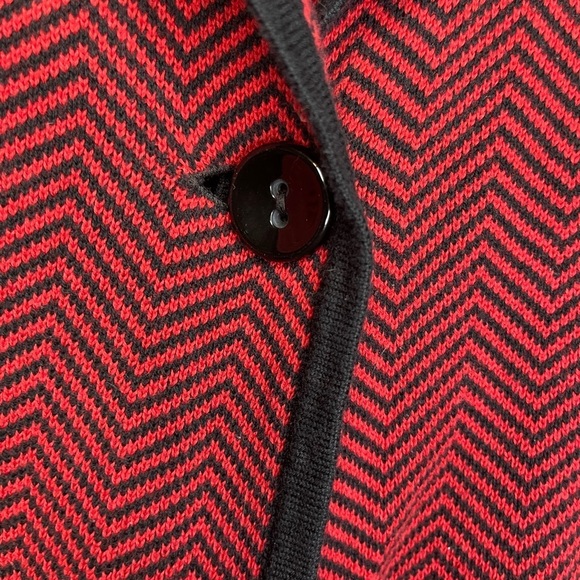 Josephine Chaus Ruby Red & Black Chevron Blazer Jacket, XL - Picture 3 of 6